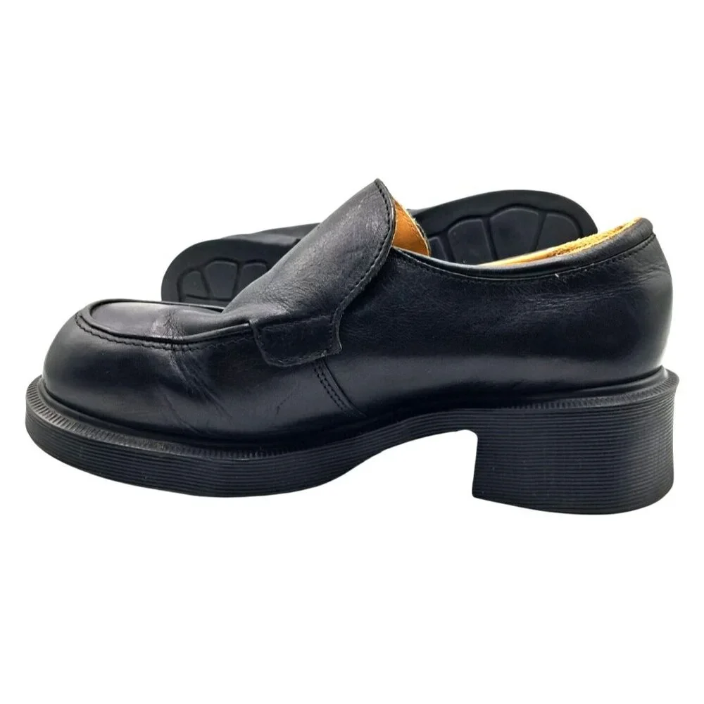 Dr Martens Platform Shoes Womens Size 8 8670 England Chunky Black Leather Loafer - Picture 9 of 14